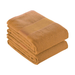Serviette en éponge de coton 100% (300gr/m2) avec bande de couleur en polyester imprimable 4