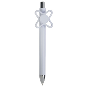 Stylo en plastique blanc avec fileur coloré 8