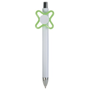 Stylo en plastique blanc avec fileur coloré