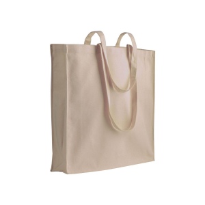 Sac shopping en coton 180 g/m2 avec anses longues et soufflet 2