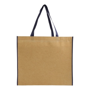 Sac shopper en TNT lamine avec anses longues colorées et soufflet 7