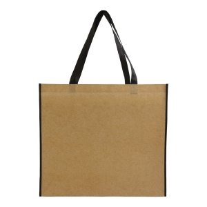 Sac shopper en TNT lamine avec anses longues colorées et soufflet 16