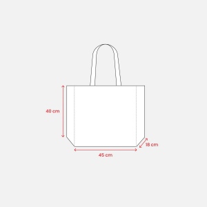 Sac shopper en TNT lamine avec anses longues colorées et soufflet 21