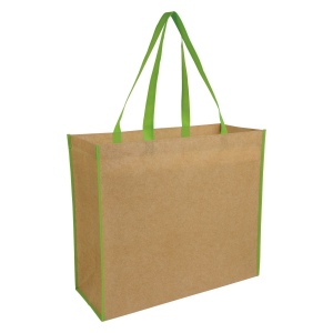 Sac shopper en TNT lamine avec anses longues colorées et soufflet 11