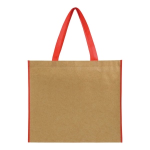 Sac shopper en TNT lamine avec anses longues colorées et soufflet 13