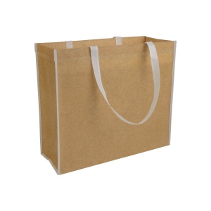 Sac shopper en TNT lamine avec anses longues colorées et soufflet 6