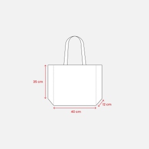 Shopper en TNT laminé, hanses longues et soufflet avec impression à théme 9