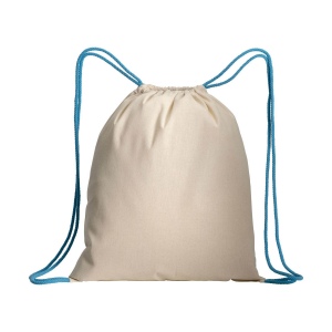 Sac à dos en coton naturel avec fermeture en cordon et cordons colorés 8