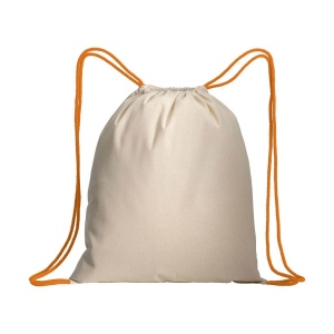 Sac à dos en coton naturel avec fermeture en cordon et cordons colorés 10