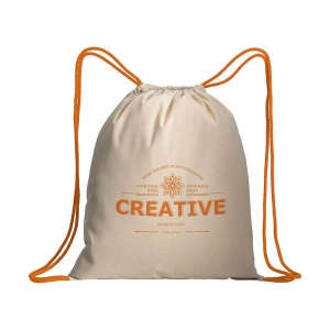 Sac à dos en coton naturel avec fermeture en cordon et cordons colorés 11