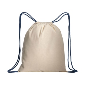 Sac à dos en coton naturel avec fermeture en cordon et cordons colorés 12