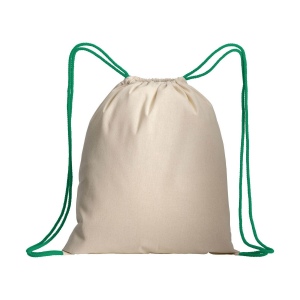 Sac à dos en coton naturel avec fermeture en cordon et cordons colorés 14