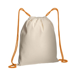 Sac à dos en coton naturel avec fermeture en cordon et cordons colorés 3