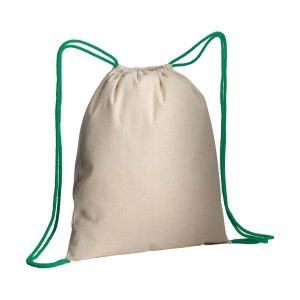 Sac à dos en coton naturel avec fermeture en cordon et cordons colorés 5