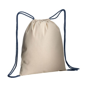 Sac à dos en coton naturel avec fermeture en cordon et cordons colorés 4