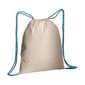 Sac à dos en coton naturel avec fermeture en cordon et cordons colorés 2