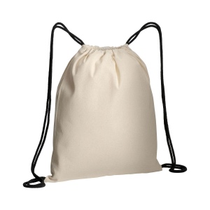 Sac à dos en coton naturel avec fermeture en cordon et cordons colorés 7