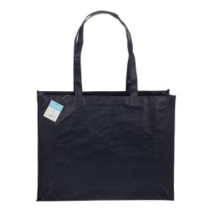 Shopper avec soufflet en R-PET (plastique recyclé). hanses longues 6