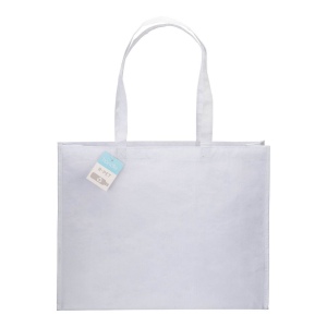 Shopper avec soufflet en R-PET (plastique recyclé). hanses longues 16