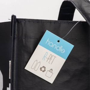 Shopper avec soufflet en R-PET (plastique recyclé). hanses longues 7