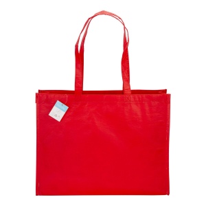Shopper avec soufflet en R-PET (plastique recyclé). hanses longues 13