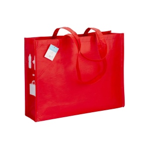 Shopper avec soufflet en R-PET (plastique recyclé). hanses longues 4