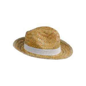 Chapeau en paille avec bande élastique 3 cm applicable et personnalisable. 5