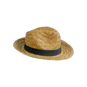 Chapeau en paille avec bande élastique 3 cm applicable et personnalisable. 4