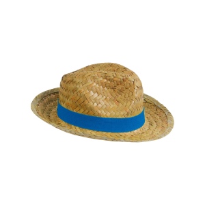 Chapeau en paille avec bande élastique 3 cm applicable et personnalisable. 2