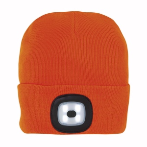 Bonnet en maille 100% acrylique epais avec lumiere LED amovible et rechargeable via USB 3