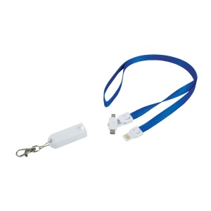 Lanière avec mousqueton avec fonction de cable de recharge avec prise Micro-USB/Lightning/ 5