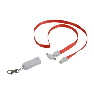 Lanière avec mousqueton avec fonction de cable de recharge avec prise Micro-USB/Lightning/ 8