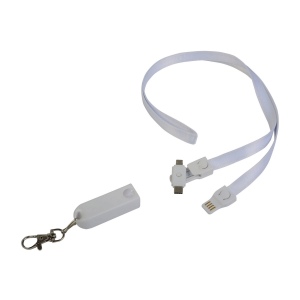 Lanière avec mousqueton avec fonction de cable de recharge avec prise Micro-USB/Lightning/ 11
