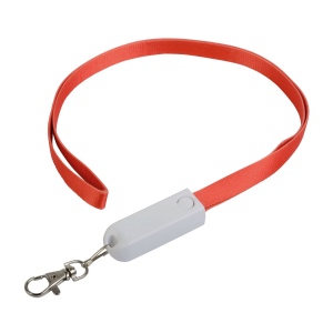 Lanière avec mousqueton avec fonction de cable de recharge avec prise Micro-USB/Lightning/ 3