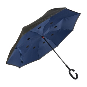 Parapluie réversible avec manche rond en  gommè 2