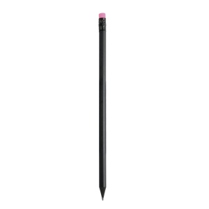 Crayon à papier noir cylindrique avec gomme coloré 4