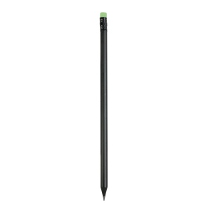 Crayon à papier noir cylindrique avec gomme coloré