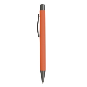 Stylo à poussoir en métal caoutchouté avec détails en bronze 12