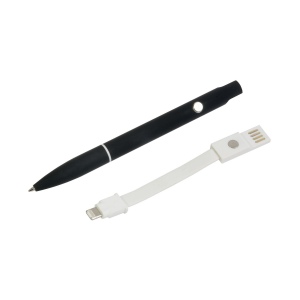 Stylo twist en aluminium avec clip qui se transforme en cable de recharhe USB/Lightning/mi 15