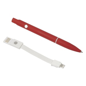 Stylo twist en aluminium avec clip qui se transforme en cable de recharhe USB/Lightning/mi 11