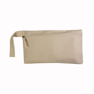 Porte documents en coton avec fermeture zip et pognée pratique 3