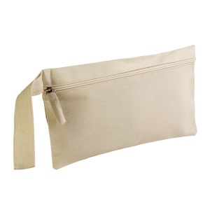 Porte documents en coton avec fermeture zip et pognée pratique