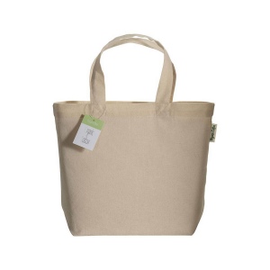 Shopper en coton organique avec anses courtes et soufflet à la base 3