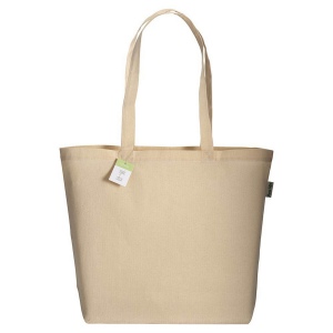 Shopper en coton organique avec anses longues et soufflet à la base 3