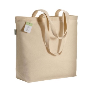 Shopper en coton organique avec anses longues et soufflet à la base 2