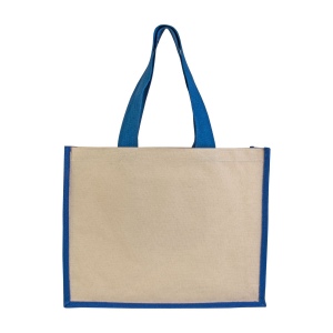 Shopper en juta et canvas avec soufflet 6