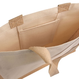 Shopper en juta et canvas avec soufflet à la base 4