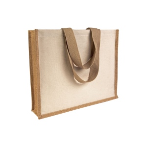 Shopper en juta et canvas avec soufflet à la base 2