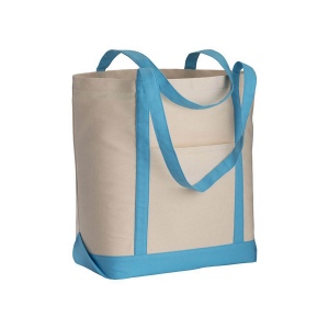 Shopper en coton naturel avec soufflet à la base 2