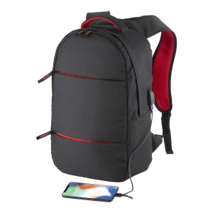 Sac-à-dos porte-pc en polyester 600D. Poche principale porte-pc et 3 poches frontales 4